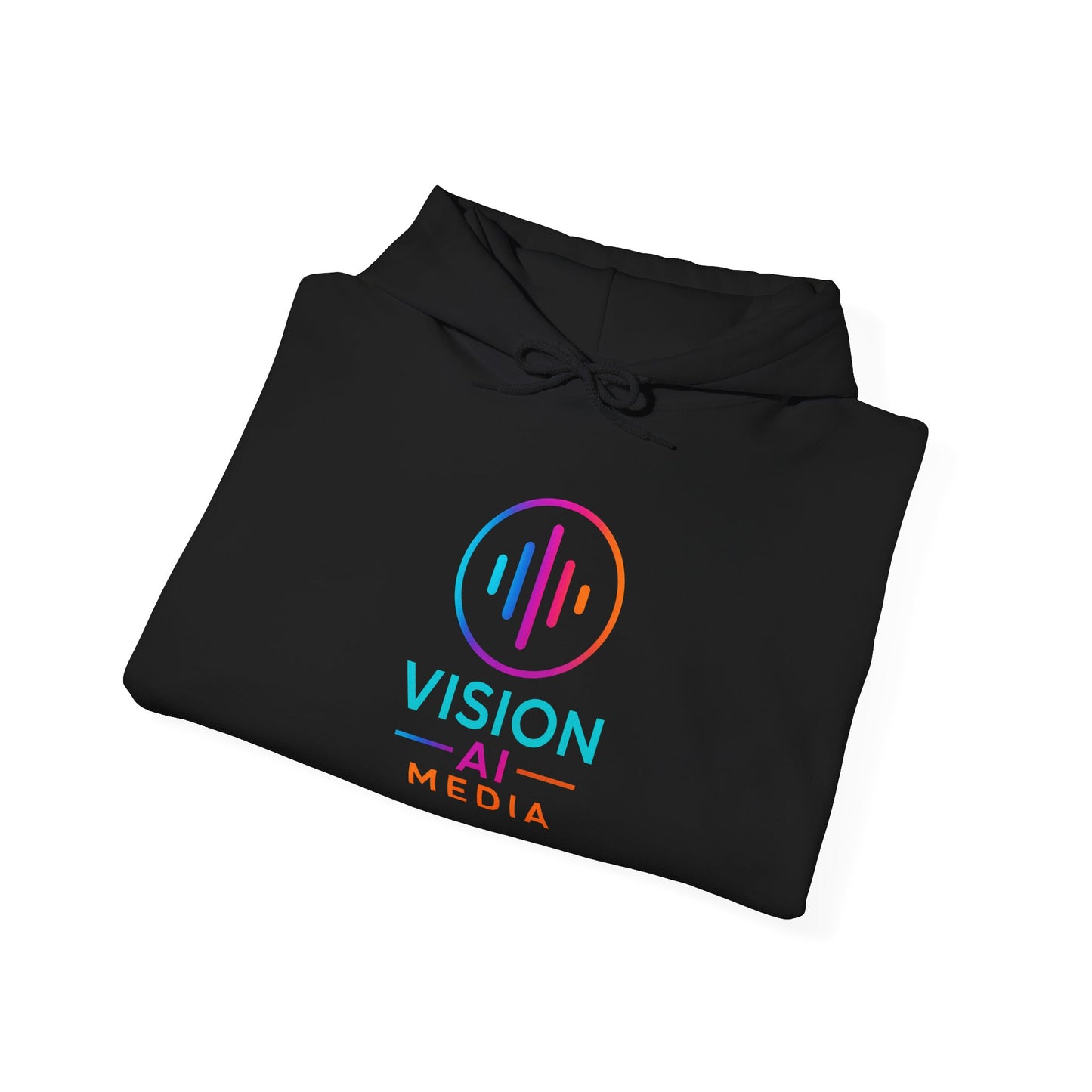 Vision AI Media Hoodie — Colorful Tech Logo Pullover