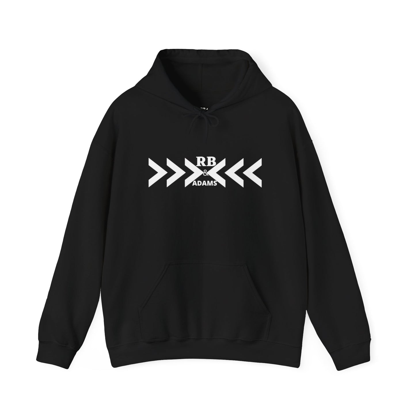 RB Adams Arrow Logo Hoodie — Minimalist Geometric Pullover