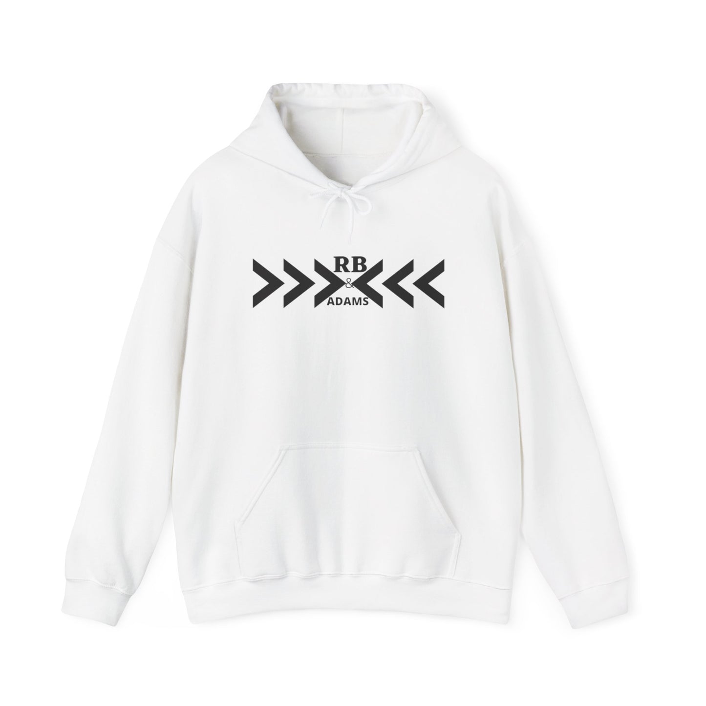 RB Adams Arrow Logo Hoodie — Minimalist Geometric Pullover