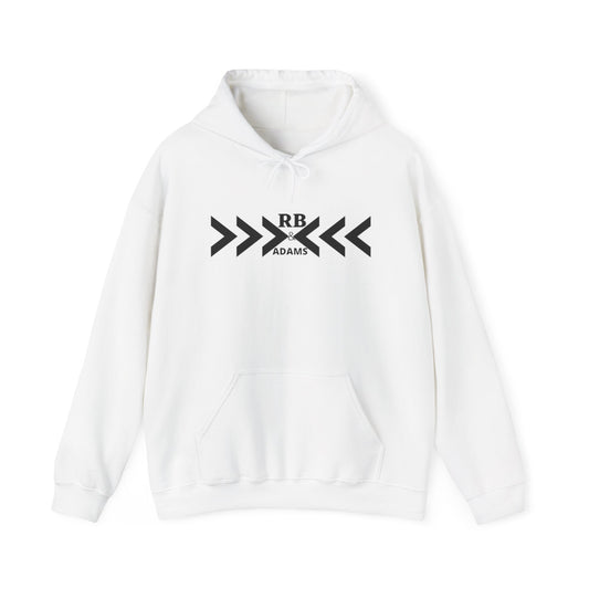 RB Adams Arrow Logo Hoodie — Minimalist Geometric Pullover