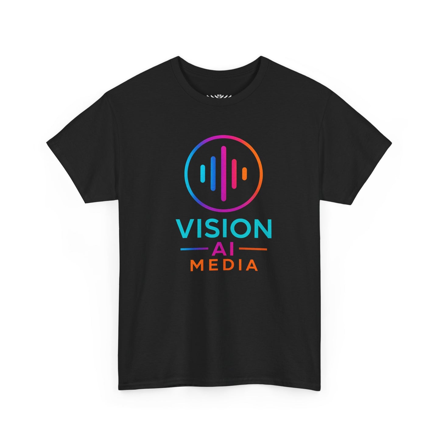 Vision AI Media T-Shirt — Colorful Logo Tech Tee