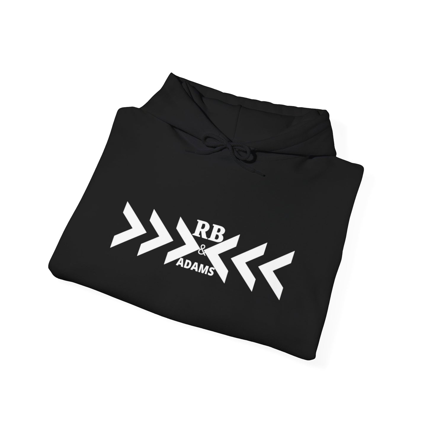 RB Adams Arrow Logo Hoodie — Minimalist Geometric Pullover