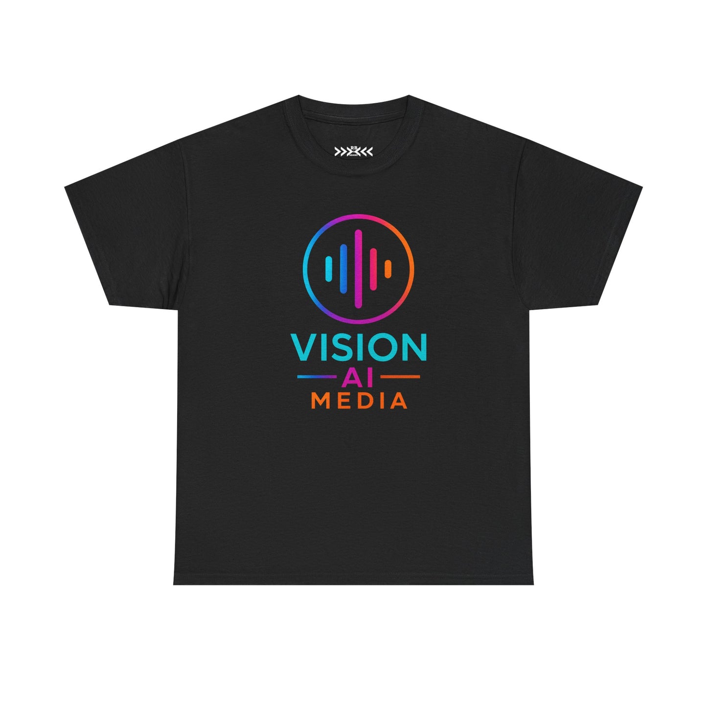 Vision AI Media T-Shirt — Colorful Logo Tech Tee