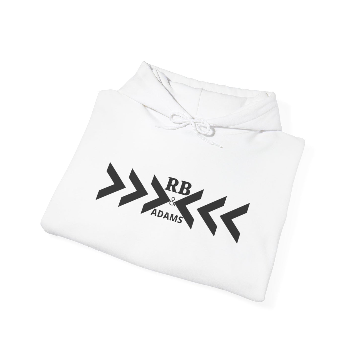 RB Adams Arrow Logo Hoodie — Minimalist Geometric Pullover
